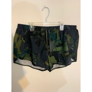 Floral camo athletic running shorts